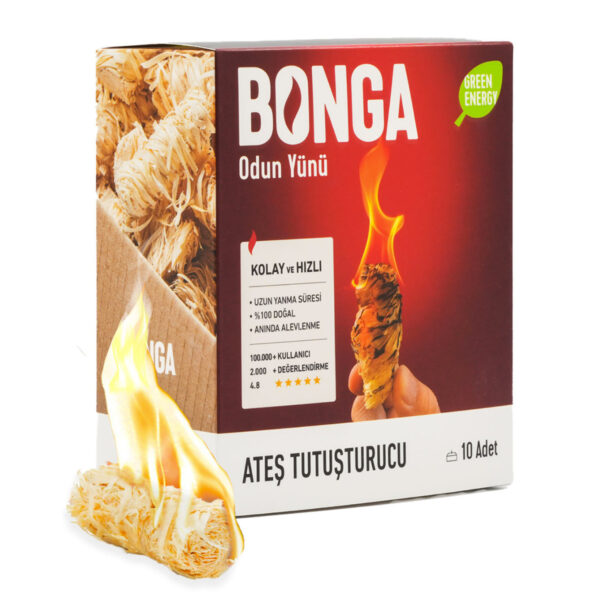 Bonga Odun Yünü Tutuşturucu - 10 Adet 140 Gr